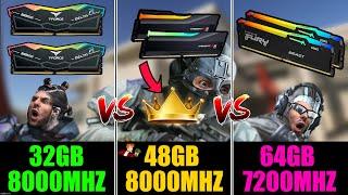 32GB vs 48GB vs 64GB DDR5 MAX OC BENCHMARKS 