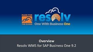 Resolv WMS for SAP Business One HANA 9.2