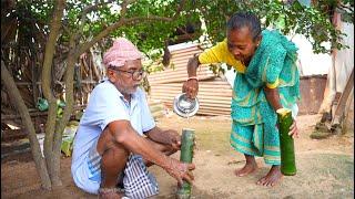 BAMBOO CHICKEN RICE | how our grandfather & grandmother cooking biryani using bamboo tube |