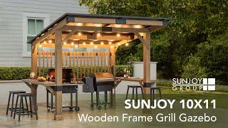 Backyard Grill Ideas | Sunjoy Backyard Grill Gazebo | DIY Outdoor Kitchen Ideas #sunjoylife #bbq