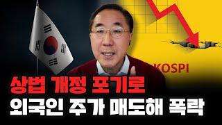 상법개정포기→외국인매도→코스피추락