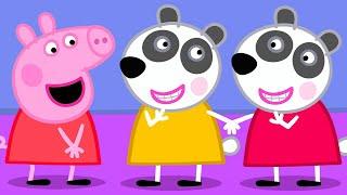 Meeting Peggi and Pandora Panda  | Peppa Pig Official Full Episodes