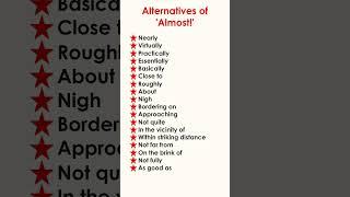 Alternatives of ＂ALMOST＂ #synonyms #synonymsmeaning #synonymswords #vocabulary #newwordsdaily #newwo