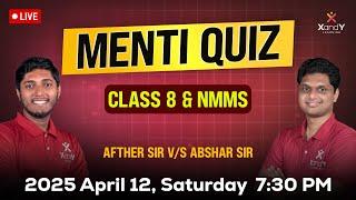 Restart Menti Quiz | Class 8 & NMMS | XandY Foundation #nmms #class8 #foundationcourse #foundation