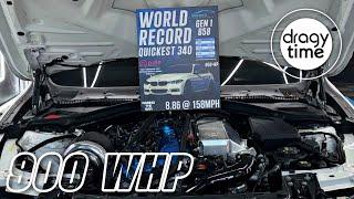 900 WHP BMW 340i F30 | 1/4 Mile in 8.86 Seconds with 254 Km/h (158 mph) "WORLD RECORD"