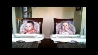 11 Month Old Twins Dancing to Daddy's Guitar