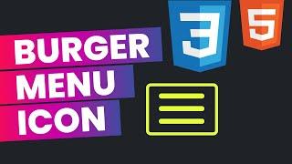 Custom Burger Menu Icon in HTML CSS | Mobile Navigation Menu Icon in HTML CSS