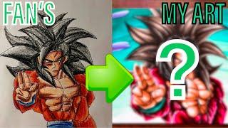 Drawing SUPER SAIYAN 4 GOKU | Redrawing Subscriber’s Drawing | WyRich