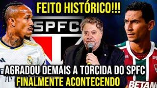 FINALMENTE! FEITO HISTÓRICO NO SÃO PAULO! AGRADOU DEMAIS A TORCIDA DO SPFC! ACONTECENDO AGORA!