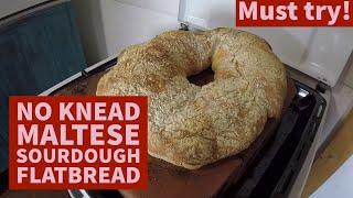 Maltese ftira recipe you can make at home - No knead sourdough flatbread recipe.