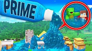 JJ and Mikey Village vs Prime Flood in Minecraft ! - Maizen