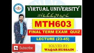 MTH603 final term quiz solution by taleemi markaz