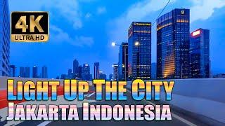 Jakarta 4K - Light Up The City - Driving Downtown - Tanah abang Casablanka - 2021