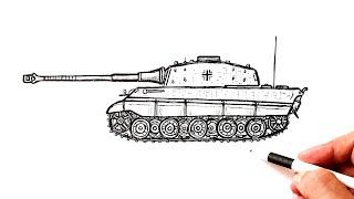 How to draw a Tank King Tiger