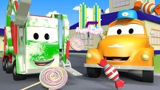 Tom the Tow Truck's Car Wash and Gary The Garbage Truck | Truck cartoons for kids