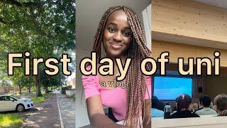 FIRST DAY OF UNI   grwm, lectures, volleyball session, freshers freebies