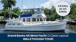 Grand Banks 46 Motor Yacht 1994 (3 CABIN LAYOUT) Yacht Tour!