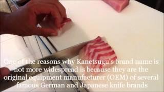 Kanetsugu Molybdenum Yanagi: slicing sashimi with Chef Honma of Sakagura