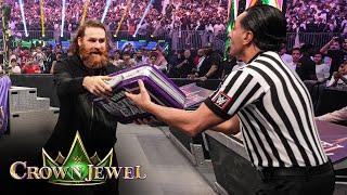 Sami Zayn STEALS Damian Priest's Money in the Bank contract: WWE Crown Jewel 2023 highlights