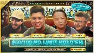 HIGH STAKES $50/100/200 w/ Mariano, Linglin, Mike X & Dylan Flashner - Commentary by Close2Broke