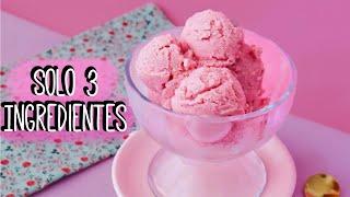 Helado de fresa 3 INGREDIENTES | Helado casero | Receta Fácil  | Ale Hervi