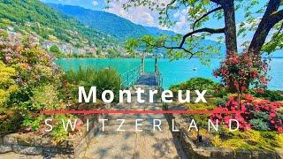 Walk along the flowery Promenade in Montreux Switzerland