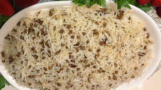 طرز درست کردن عدس پلو  how to cook lentil rice recipe.