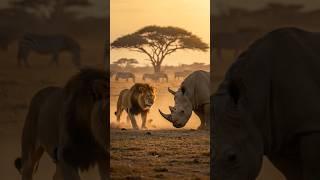 사자VS코뿔소.. 승자는? #승부 #야생 Lion vs. Rhino... Who's the winner? #Winning #Wild