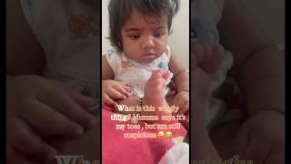 Trinaya found her toes  #funnybabyvideos #ytshorts #babyshorts