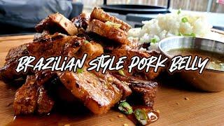 Marinated Grilled Pork Belly Strips |  Brazilian Rice | Brazilian Recipe