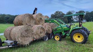 Hauling Round Bales with Lachlan