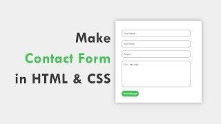 How To Make Contact Form Using HTML And CSS