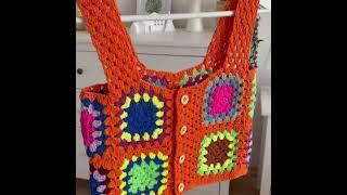 Fabulous Crochet Granny Square top ideas #crochetgrannysquare #crochetgrannysquaretop