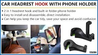 T25284 TIROFLX Car Headrest Hook with Phone Holder