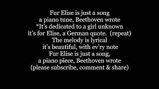 FUR ELISE BEETHOVEN Lyrics Words Text Trending Sing Learn Along Music piano song for Alees Alise ele