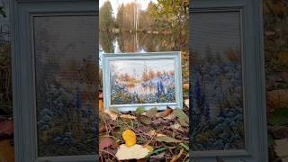 Вышитая картина «Дымчато-сиреневый туман» #вышивка #вышивка_крестом #crossstitch