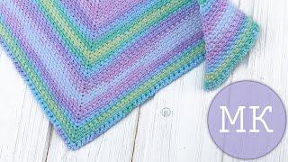 Вяжем СУПЕР простую шаль-бактус крючком. How to crochet a simple but beautiful shawl