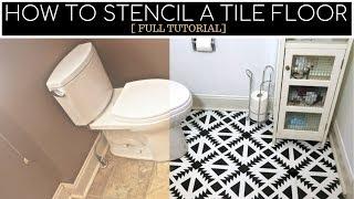 How To Stencil A Linoleum Tile Floor [ STEP BY STEP ]