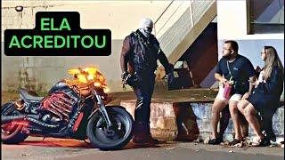 Motoqueiro Fantasma Olhou Ela e Ele e... Ghost Rider Prank