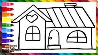 Draw and Color a House ️ Drawings for Kids