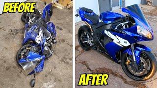 2004 Yamaha R1 WRECKED Bike REBUILD (Complete Rebuild Timelapse) Start to Finish