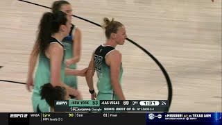 TECHNICAL, Vandersloot mad after PUSH by Kelsey Plum NOT CALLED | New York Liberty vs Las Vegas Aces