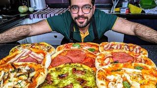 Italian Pizza | بيتزا الإيطالية الأصلية في البيت | مع 10 خلطات مختلفة | شيف شاهين