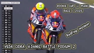 VEDA CIDRA | HAKIM DANISH PODIUM 2 | redflag insident | rookies cup le mans race 1 2025
