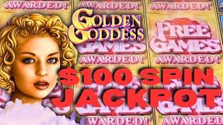 $100 SPIN JACKPOT HIGH LIMIT BONUS on GOLDEN GODESS