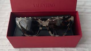 Valentino Rockstud Sunglasses Unboxing | luxury sunglasses | sunglasses fit