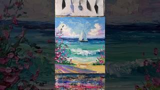 ️NEW Palette Knife Coastal Dreamscape tutorial this weekend! ️ #acrylicpaintng #keepitcolourful