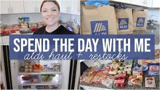 ALDI GROCERY HAUL + RESTOCKS | DAY IN THE LIFE VLOG