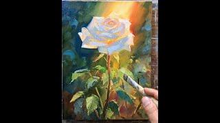 Rose oil painting Vugar Mamedov  #art #painting  #acrylicpainting #oilpaintingforbeginners