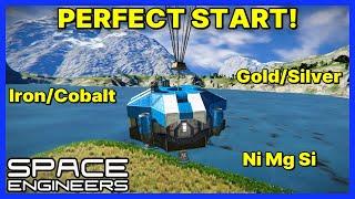 Is THIS the PERFECT Starting Location? - Vanilla SPACE ENGINEERS Gameplay - Survival - Ep 1